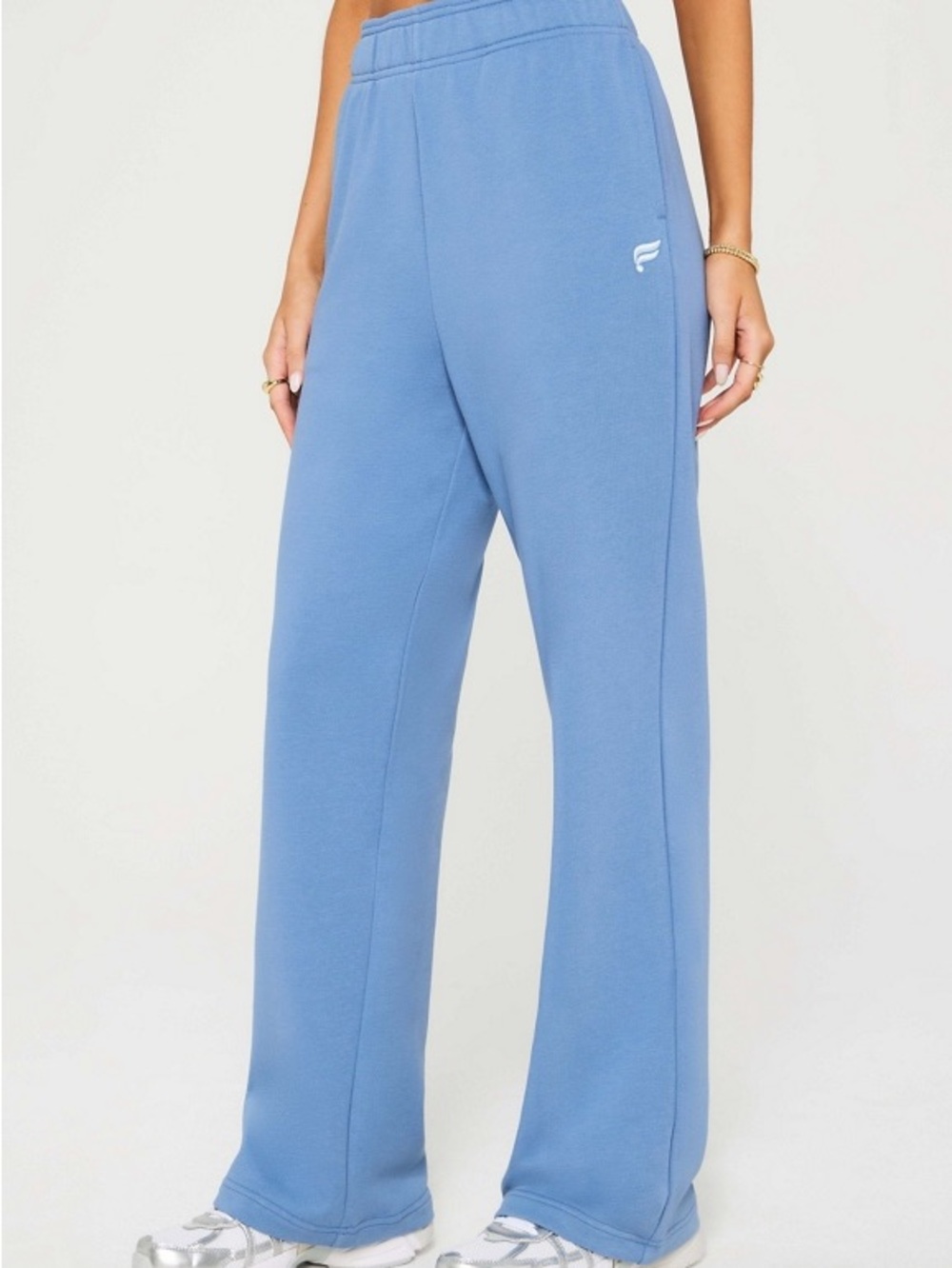 Relaxed Wide-Leg Sweatpants in Slate Blue